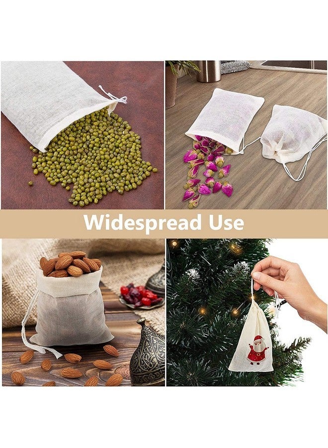 Birdbrid Small Cotton Drawstring Muslin Bags, 4 * 6 inch Reusable Cloth Pouch for Spices, Gifts, Soap, Tea, Coffee, Natural Potli for Kitchen & Party, Pack of 10 - Image 5