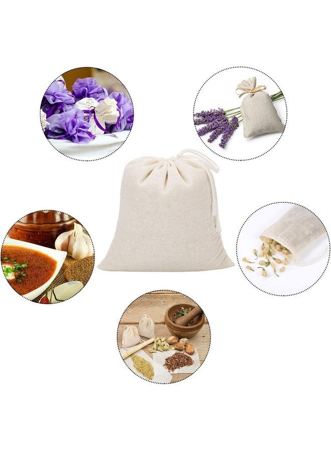 Birdbrid Small Cotton Drawstring Muslin Bags, 4 * 6 inch Reusable Cloth Pouch for Spices, Gifts, Soap, Tea, Coffee, Natural Potli for Kitchen & Party, Pack of 10 - Image 3
