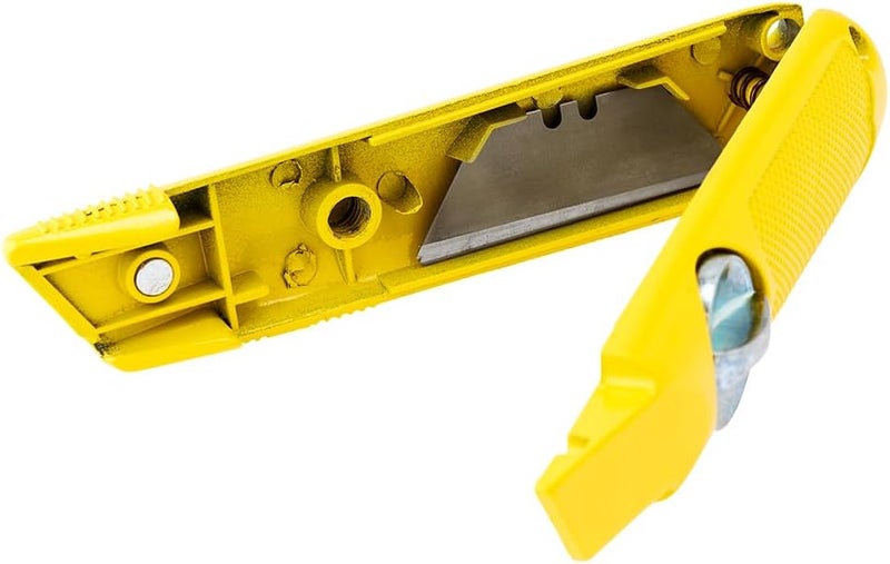 TOOLPRO Fixed Blade Utility Knife - Heavy Duty Construction Knife with Extra Blade Storage and Magnetic Retainer, 5 Extra High Carbon Steel Blades Included - Image 3