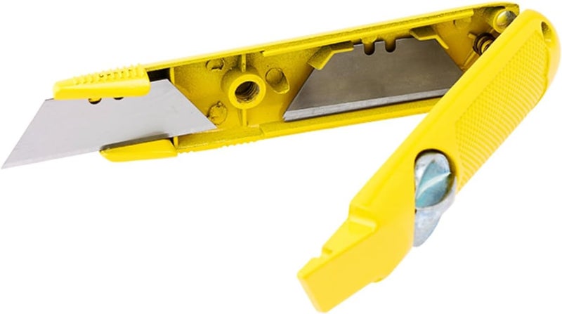 TOOLPRO Fixed Blade Utility Knife - Heavy Duty Construction Knife with Extra Blade Storage and Magnetic Retainer, 5 Extra High Carbon Steel Blades Included - Image 2