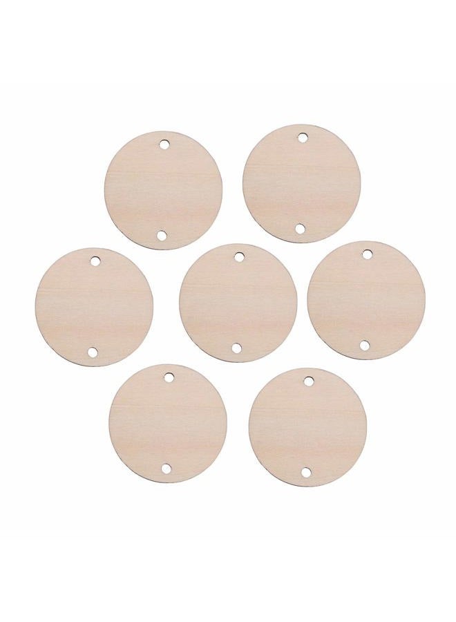 ULTNICE Wooden Discs with Holes Unfinished Wood Tag Coin Circles for Birthday Board DIY Family Art Project 60pcs - Image 1