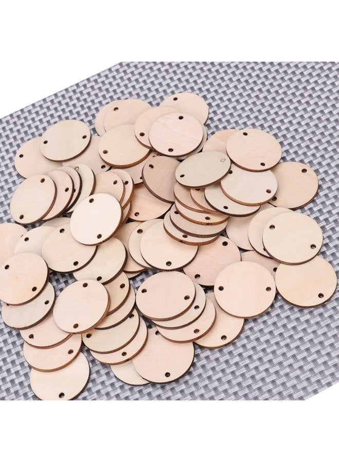 ULTNICE Wooden Discs with Holes Unfinished Wood Tag Coin Circles for Birthday Board DIY Family Art Project 60pcs - Image 3