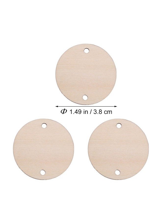 ULTNICE Wooden Discs with Holes Unfinished Wood Tag Coin Circles for Birthday Board DIY Family Art Project 60pcs - Image 2