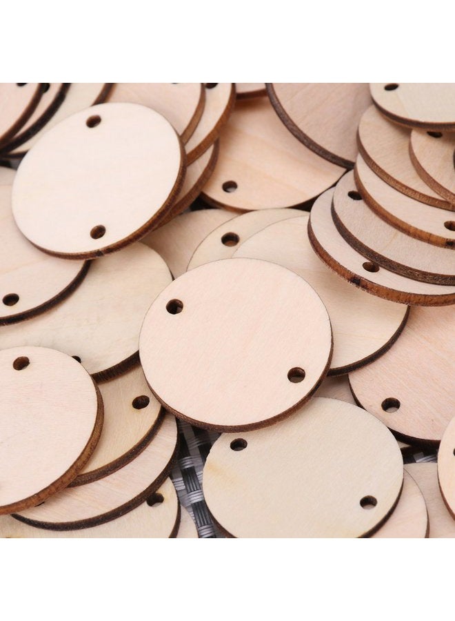 ULTNICE Wooden Discs with Holes Unfinished Wood Tag Coin Circles for Birthday Board DIY Family Art Project 60pcs - Image 4