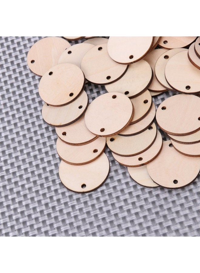ULTNICE Wooden Discs with Holes Unfinished Wood Tag Coin Circles for Birthday Board DIY Family Art Project 60pcs - Image 5
