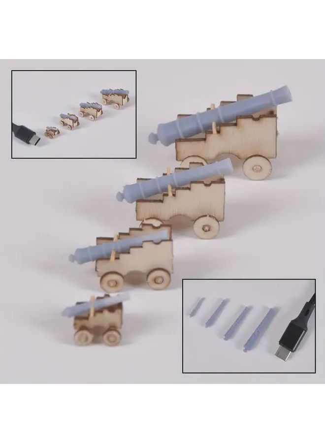 Type C Sailing Ship Model Kit With Cannons And Stand In Multiple Scales 1 60 To 1 130 - Image 1