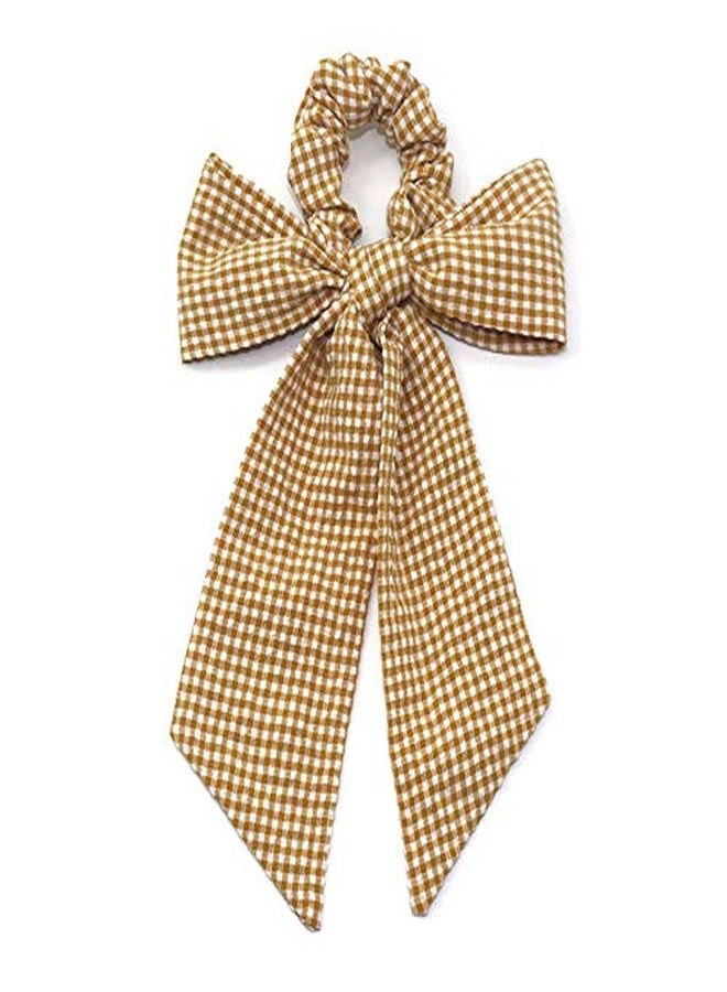 DINPREY 5Pcs Bow Hair Scrunchies, Polka Dot Scarf Hair Bow, Chiffon Bow Hair Bands Hair Scarves for Women Girls (5 Colors Pack E) - Image 4