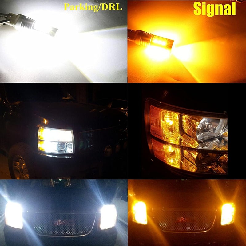 Alla Lighting BAY15D 1157 LED Switchback Bulb Turn Signal Lights - 6000K White/Amber Yellow Dual Color - Image 3