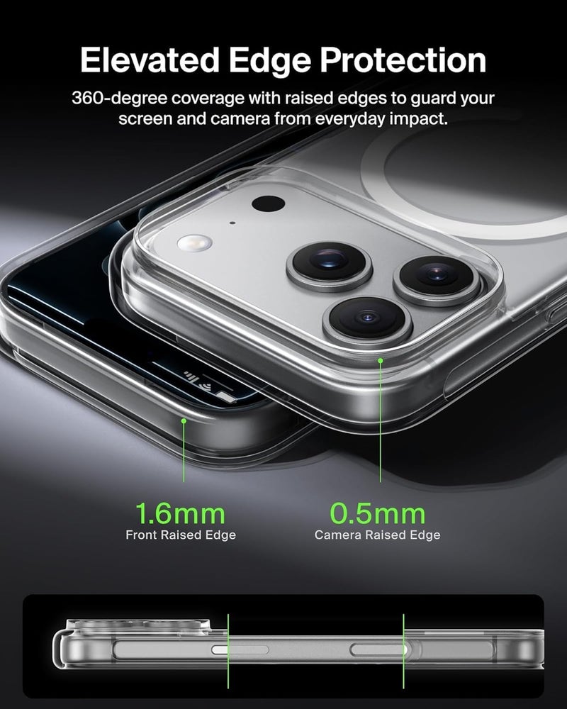 Mobcos Mobocs Iphone Clear Case with Transparent Slim Protective Cover, Lightweight, Protective Cover Magnetic Charging Compatible (Iphone 17 Pro) - Image 3