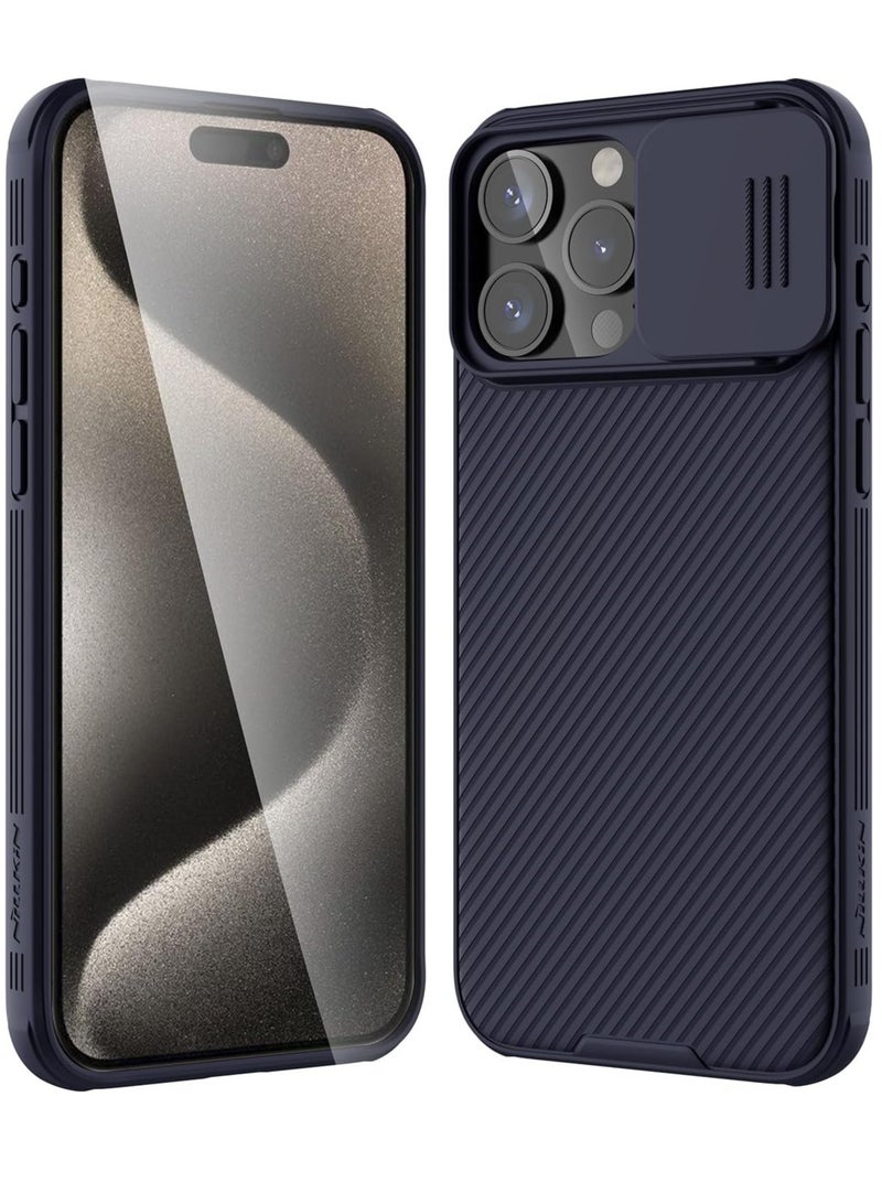 ELTRAZONE iPhone 15 Pro Max Case with Sliding Camera Cover [Upgraded Lens Protection] [Hard PC+TPU Bumper], Slim Shockproof Protective Phone Case 6.7" 2023, Dark Purple - Image 1