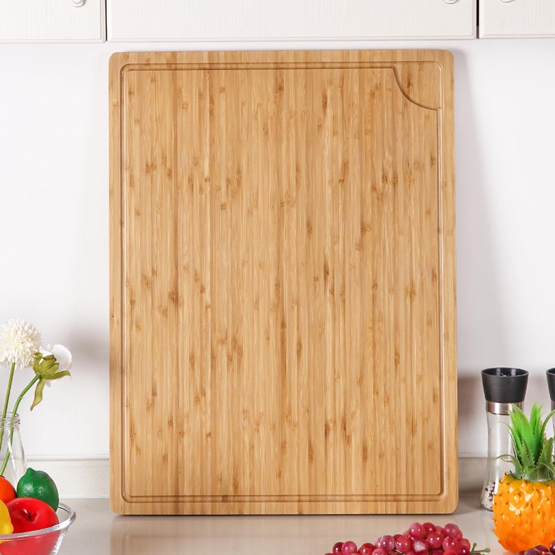 GAOMON 24" Bamboo Cutting Boards for Kitchen, Extra Large Wood Cutting Board with Deep Juice Groove and Handle, Over the Sink Chopping Board, Heavy Duty Butcher Block for Turkey, Meat, Vegetables, BBQ - Image 1