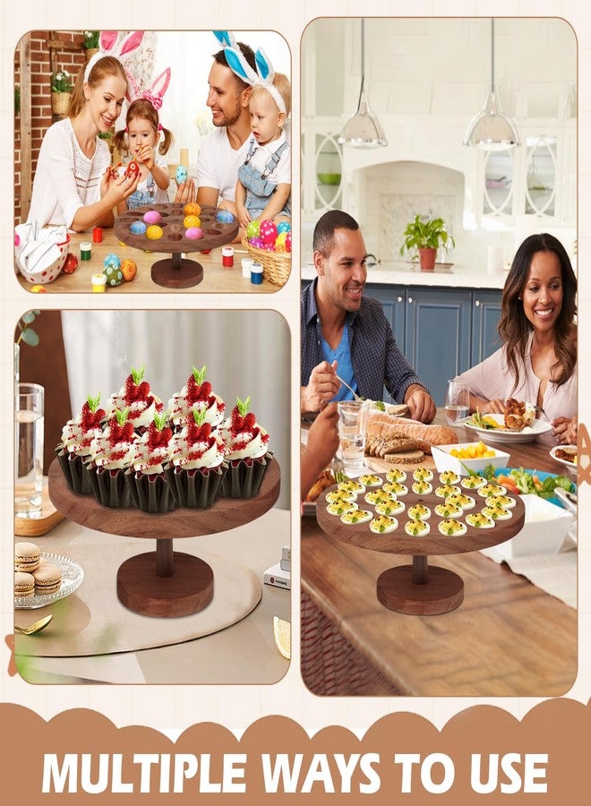 Kuabiz Deviled Egg Platter with Gold Tong 24 Holes Deviled Egg Stand Wooden Deviled Egg Tray Container Charcuterie Board Deviled Egg Holder for Countertop Easter Christmas Home Kitchen Supplies - Image 5