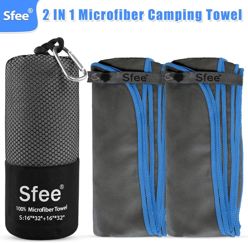 Sfee 2 Pack Microfiber Travel Towel, Quick Dry Super Absorbent Compact Lightweight Set for Beach, Camping, Gym, Hiking, Pool, Backpacking, Bath, Yoga - Image 4