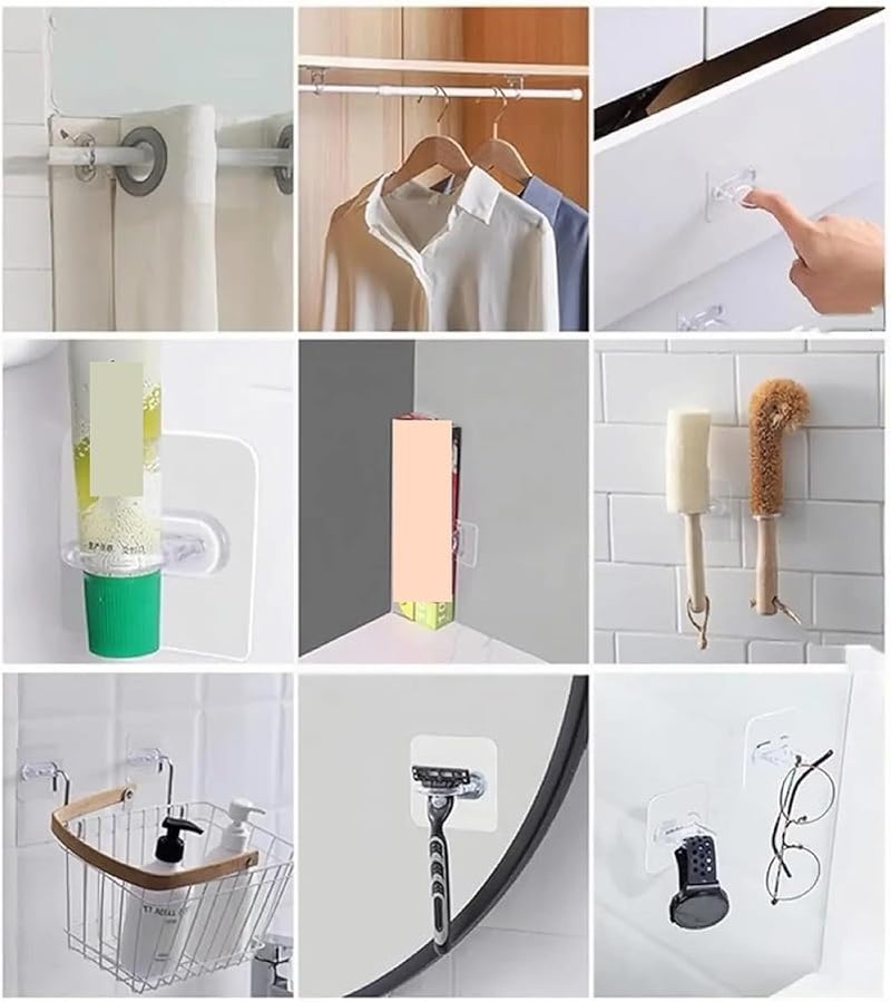 Adhesive Wall Mounted Hooks 50Pcs Spray Bottle Holder for Kitchen Bathroom Cabinet Storage - Image 5