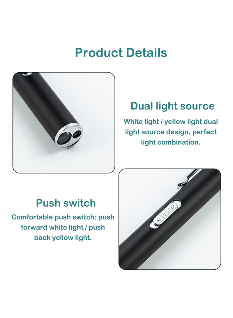 Rechargeable Mini Flashlight, USB Dual Light Source Pocket Small Handy LED Torch Pen Flashlight - Image 4