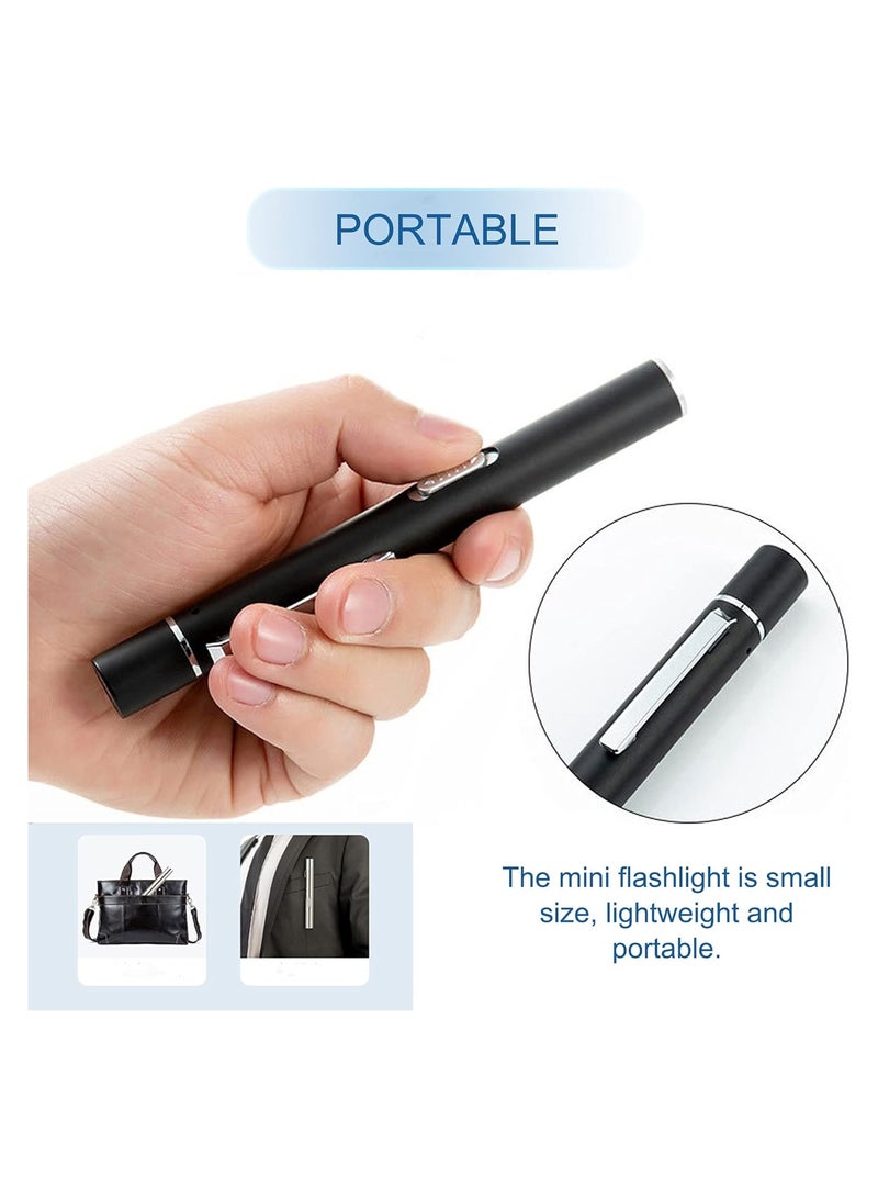 Rechargeable Mini Flashlight, USB Dual Light Source Pocket Small Handy LED Torch Pen Flashlight - Image 3