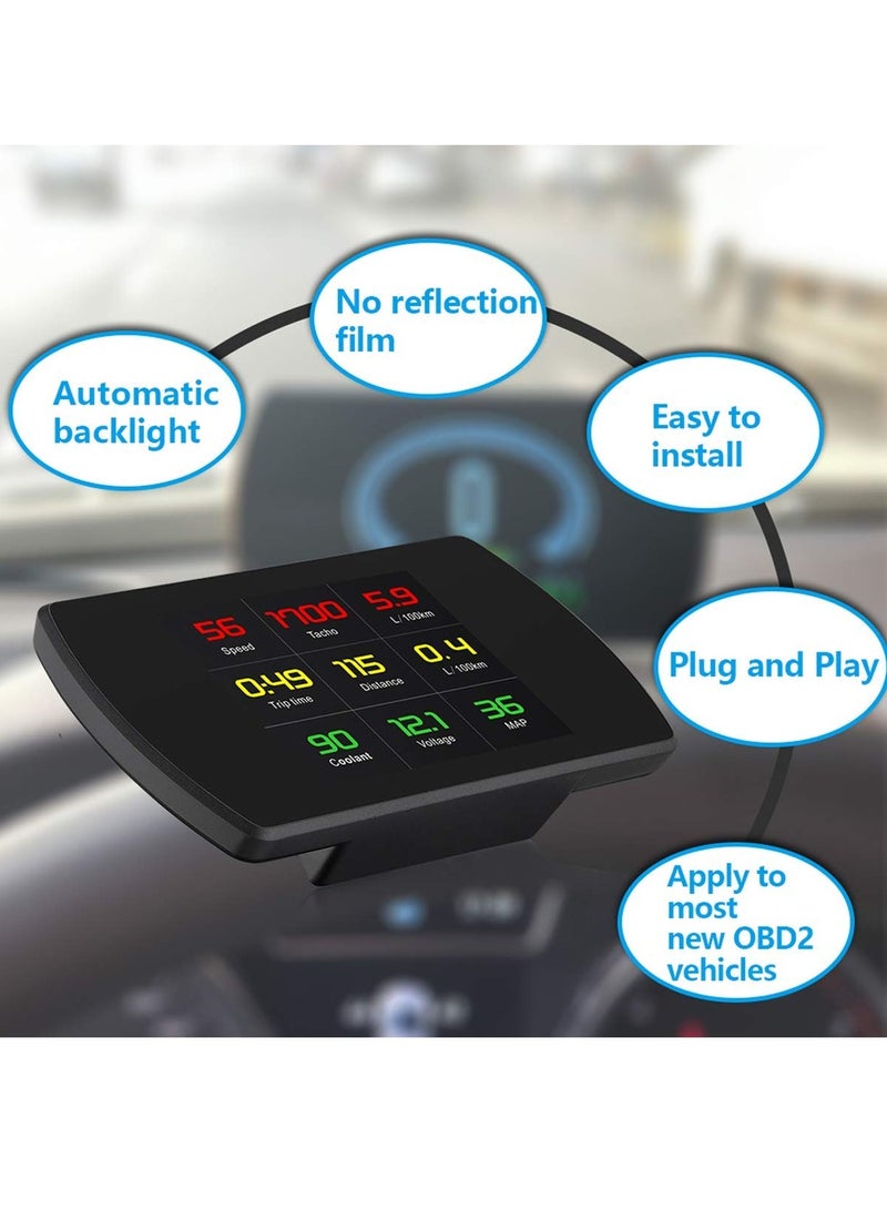 HUD 5.8-Inch TFT OBD2 Heads-Up Display Digital Speed Projector for Car — Supports Arabic Language - Image 3