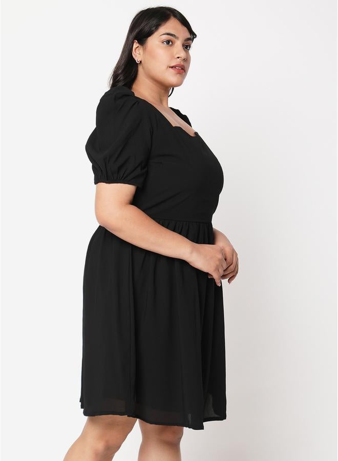 ميش فستان قصير بأكمام منفوشة - Image 3