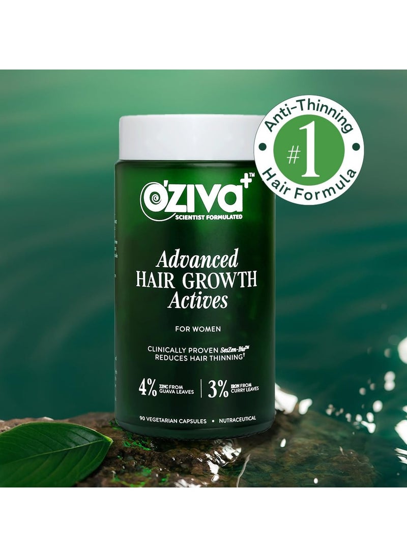 Advanced Hair Growth Actives | Reduces Thinning Hair & Improves Scalp Coverage | Scientist Formulated with Pure Plant Actives | No side effects | 90 Caps Womens (Pack 3)