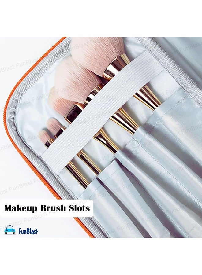 فنبلاست حقائب مستحضرات التجميل FunBlast للنساء - حقيبة أدوات الزينة ومستحضرات التجميل النسائية للسفر مع مقبض، حقيبة حمام، حقيبة أدوات الحلاقة، مستحضرات التجميل، حقيبة أدوات الزينة للنساء (أحمر) - Image 4