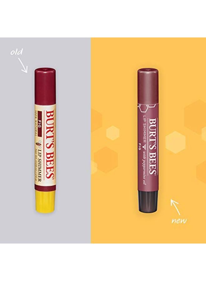 Burt's Bees Lip Balm Stocking Stuffer, Moisturizing Lip Shimmer Holiday Gift For Women, With Vitamin E, Coconut Oil & Beeswax, 100% Natural, Fig, 0.09 Ounce (4 Pack)  - Image 2