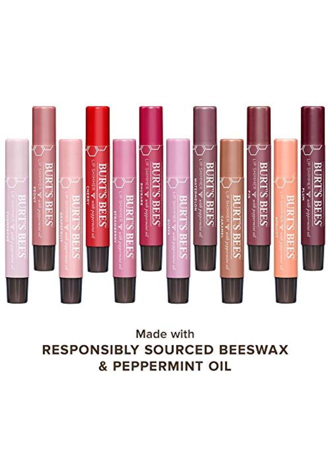 Burt's Bees Lip Balm Stocking Stuffer, Moisturizing Lip Shimmer Holiday Gift For Women, With Vitamin E, Coconut Oil & Beeswax, 100% Natural, Fig, 0.09 Ounce (4 Pack)  - Image 3