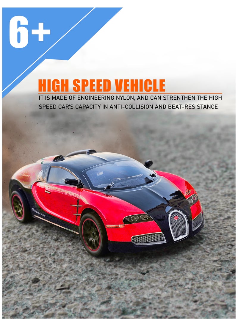 High Speed 4WD 1:10 Scale Drift RC Toy Car 27 MHz with LED Wheels With Rechargeable Battery