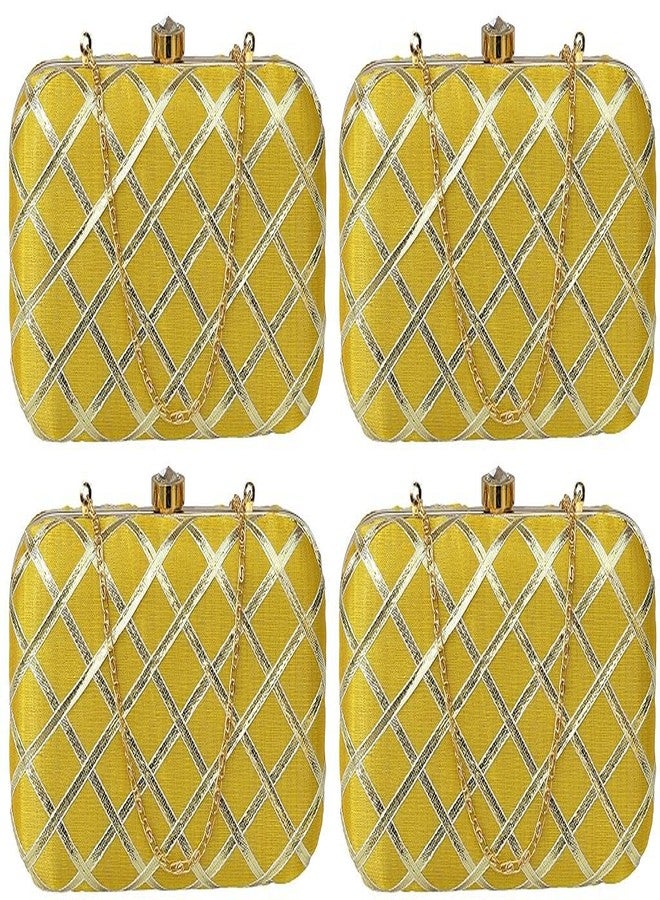 حقيبة يد نسائية من دوقة، مزينة بتطريز غوتا باتي الليمون (عبوة من 4 قطع)