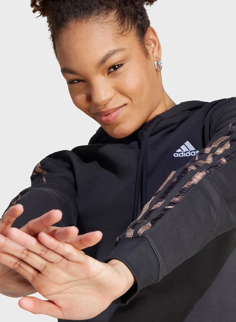 Adidas Vibrant Print 3-Stripes Hoodie