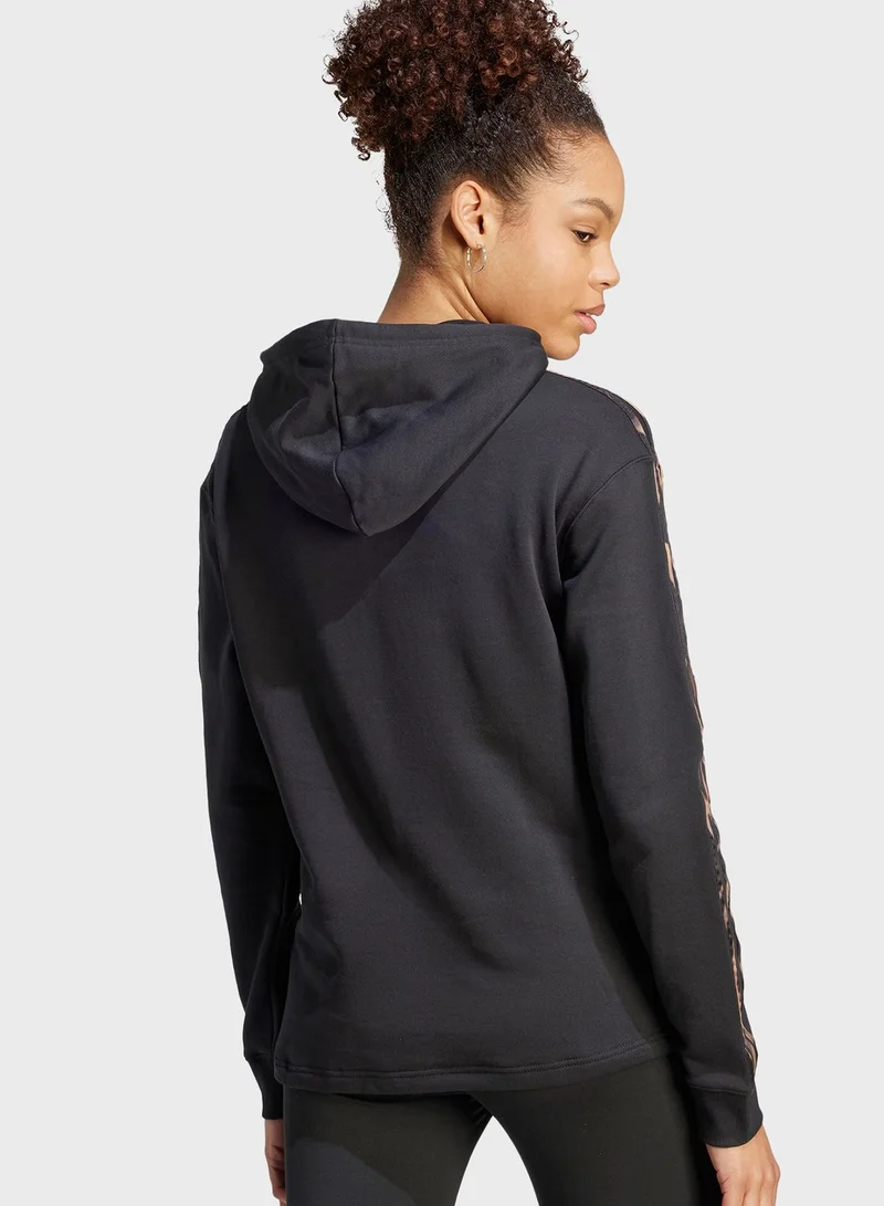 Adidas Vibrant Print 3-Stripes Hoodie