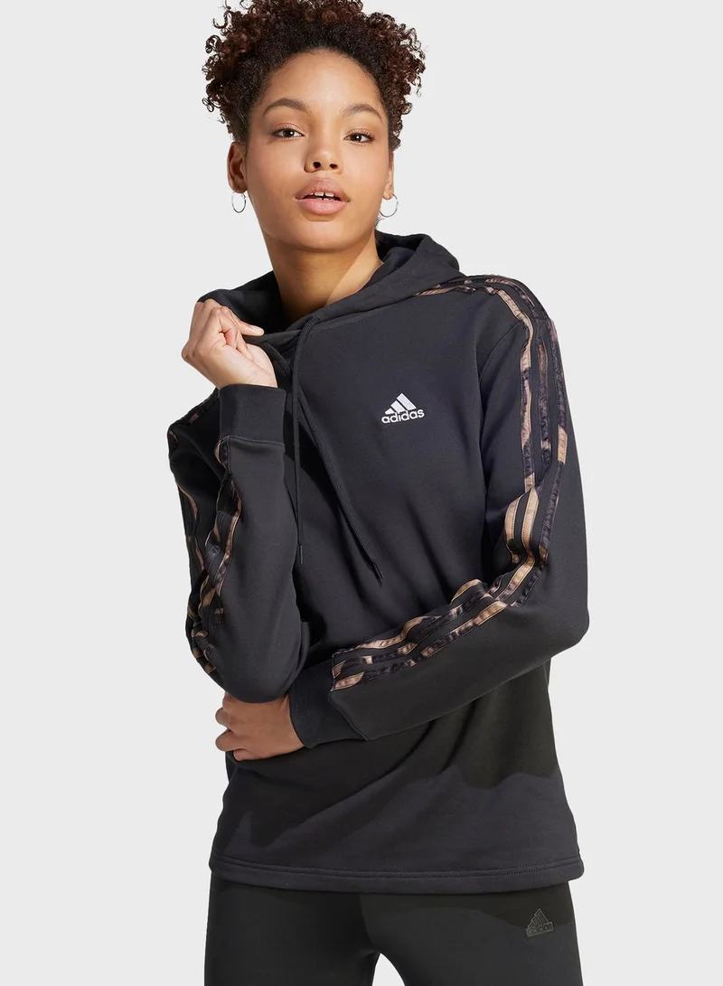 Adidas Vibrant Print 3-Stripes Hoodie