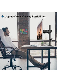 DMG TECH DMG Dual Monitor Stand, Height Adjustable Spring Monitor Stand, Monitor Arm, Fully Adjustable Dual LCD Monitor Desktop Stand with Clip/Grommet Base, Each Arm Holds 27" Screen  - Image 5