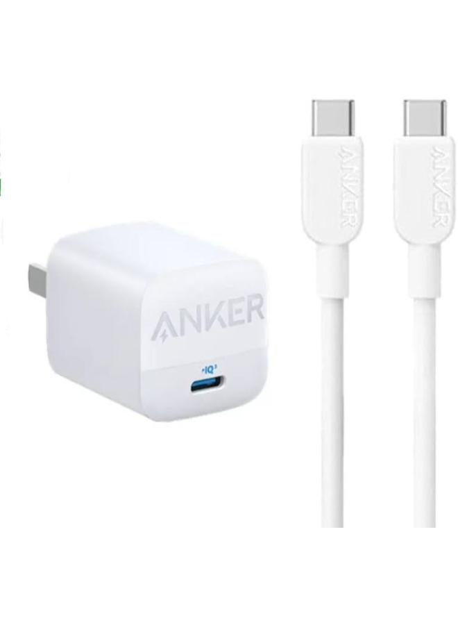 Anker 30W USB C Plug, Anker Zolo Compact GAN Charger - Improved Temperature Control, Small Design and Charge 3X Faster with 100 w c-c cable, Compatible with iPhone, iPad, Samsung - Image 1