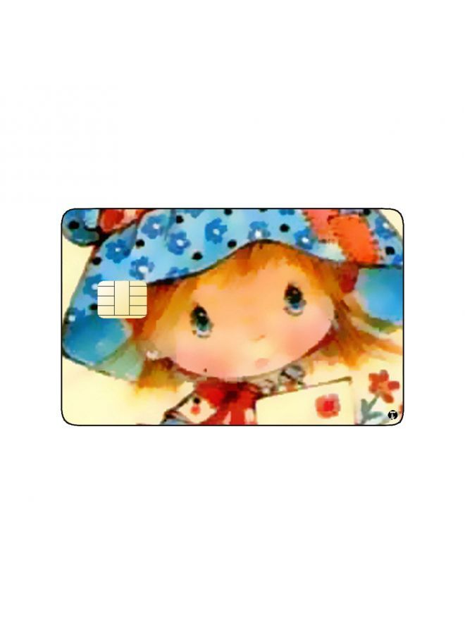 RKN PRINTED BANK CARD STICKER Cute Baby Girl Drawing With Hat - Image 2