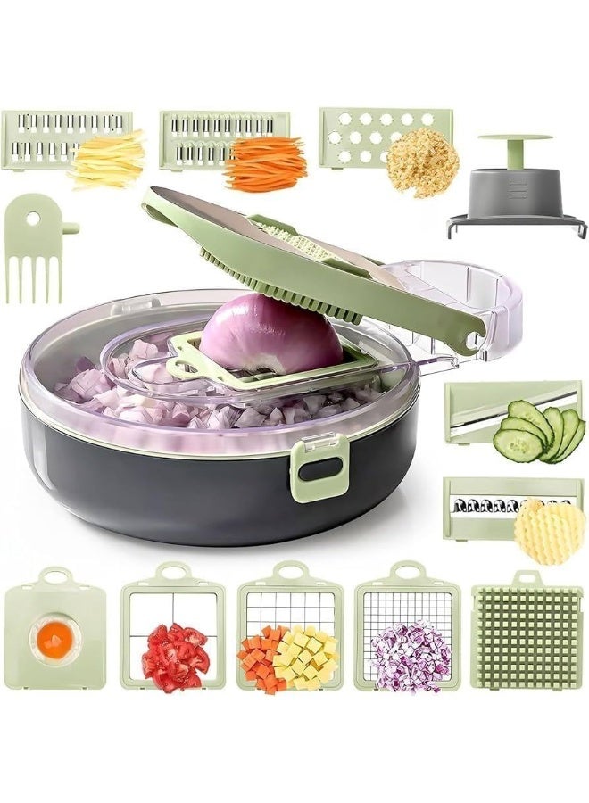 9-in-1 multifunctional vegetable and slice cutter with 8 interchangeable blades to facilitate professional kitchen tasks - Image 1