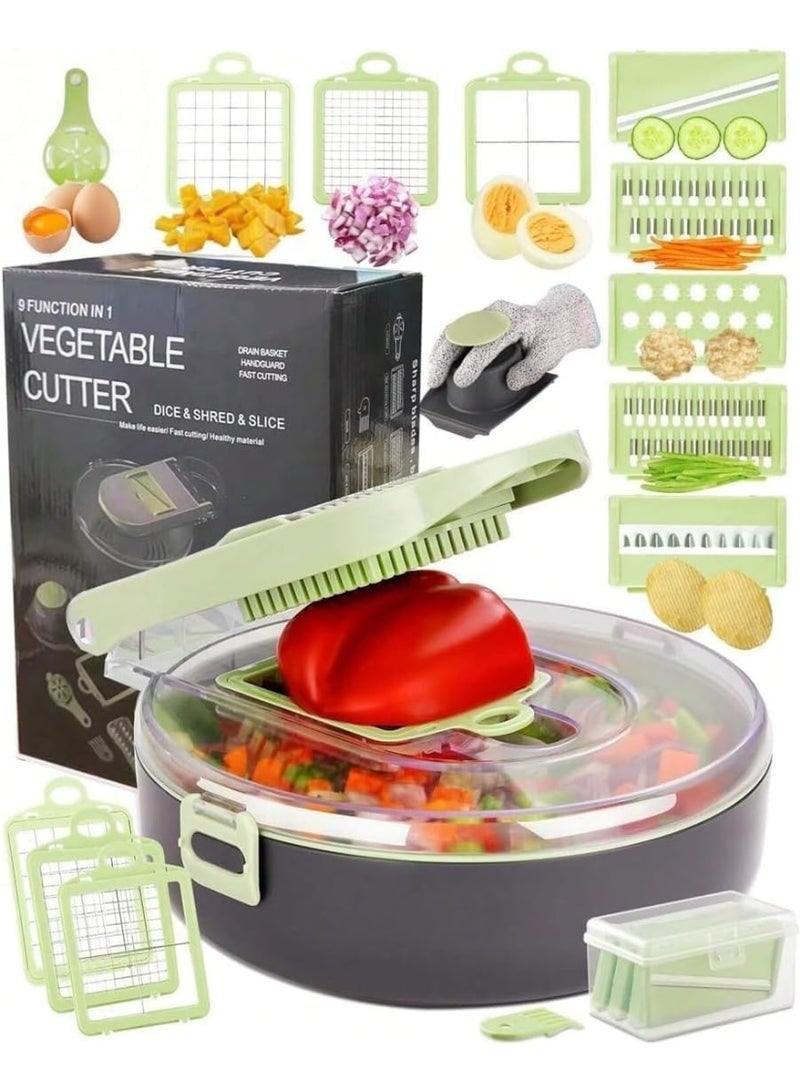 9-in-1 multifunctional vegetable and slice cutter with 8 interchangeable blades to facilitate professional kitchen tasks - Image 5
