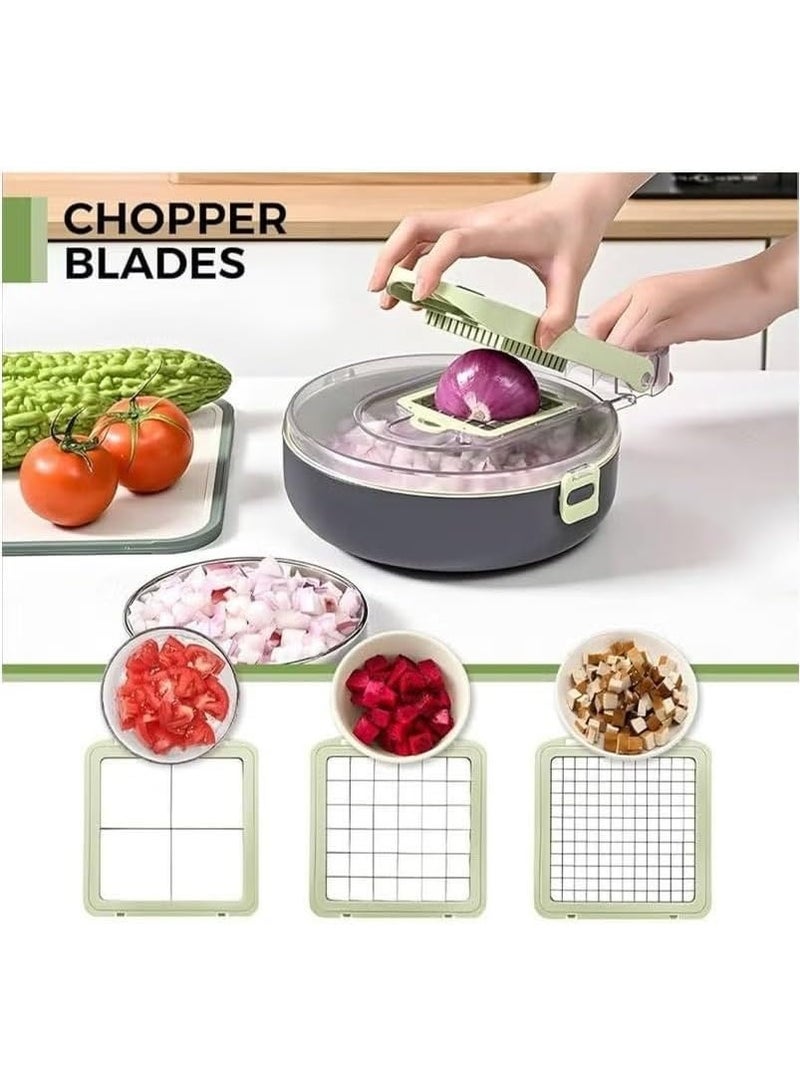 9-in-1 multifunctional vegetable and slice cutter with 8 interchangeable blades to facilitate professional kitchen tasks - Image 3