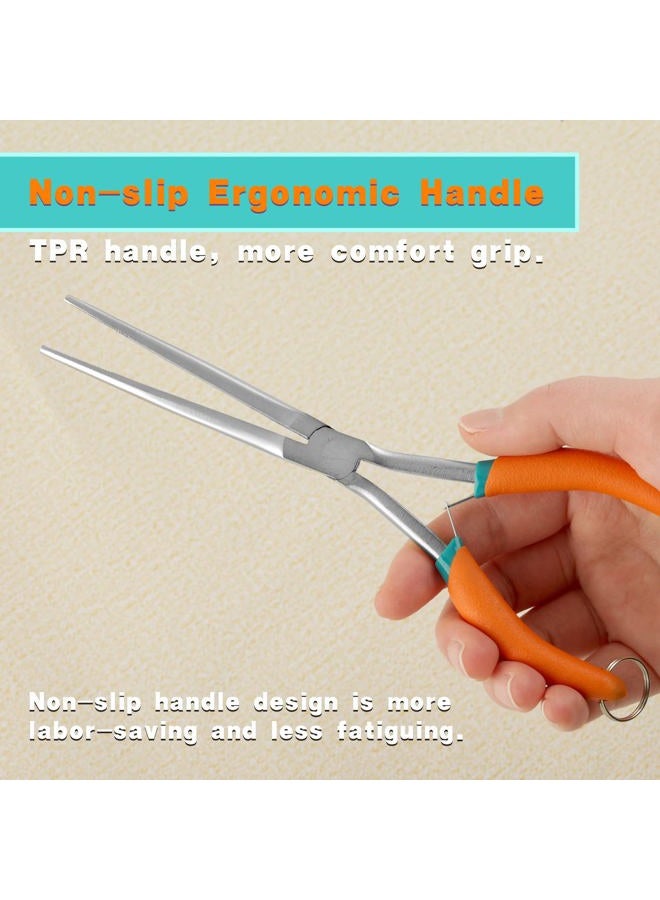 SPEEDWOX Extra Long Needle Nose Pliers with Anti-Loss Lanyard Needle Remover Pliers with Serrated Jaw for Jewelry Making, Bending Wire and Small Object Gripping for Hard to Reach Narrow Spaces - Image 5