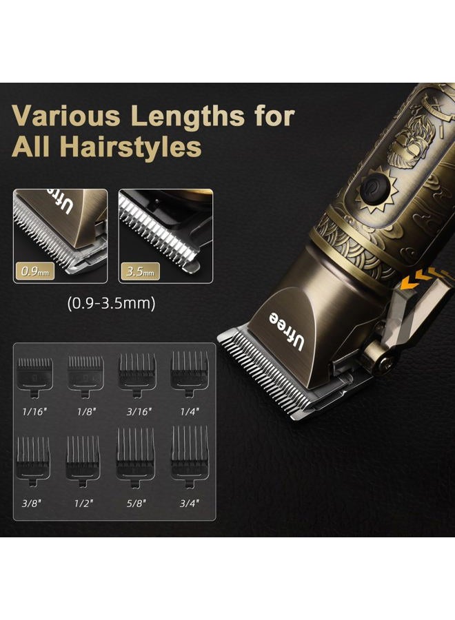 UFREE ماكينة حلاقة شعر للرجال احترافية مع مشذّب لحية، مجموعة ماكينات حلاقة ومشذّبات، ماكينة حلاقة كهربائية للرجال، مجموعة العناية الشخصية للرجال بدون سلك للأنف، الوجه، الشعر، هدايا - Image 4