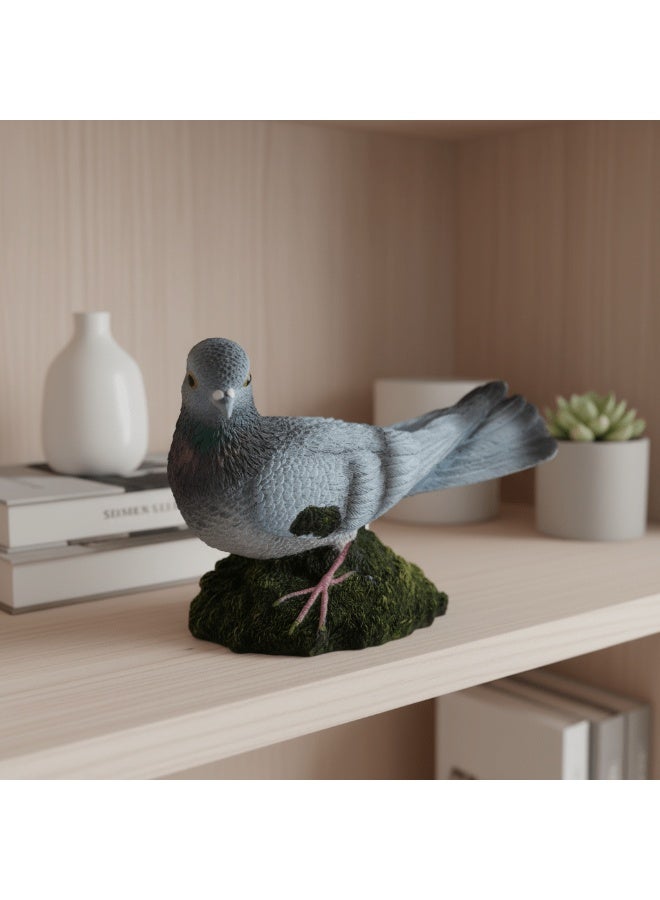 AKDC Artistic Polyresin Dove Decorative Showpiece – Elegant Home Accent Sculpture in Grey Finish, 16 × 21 cm - Image 2