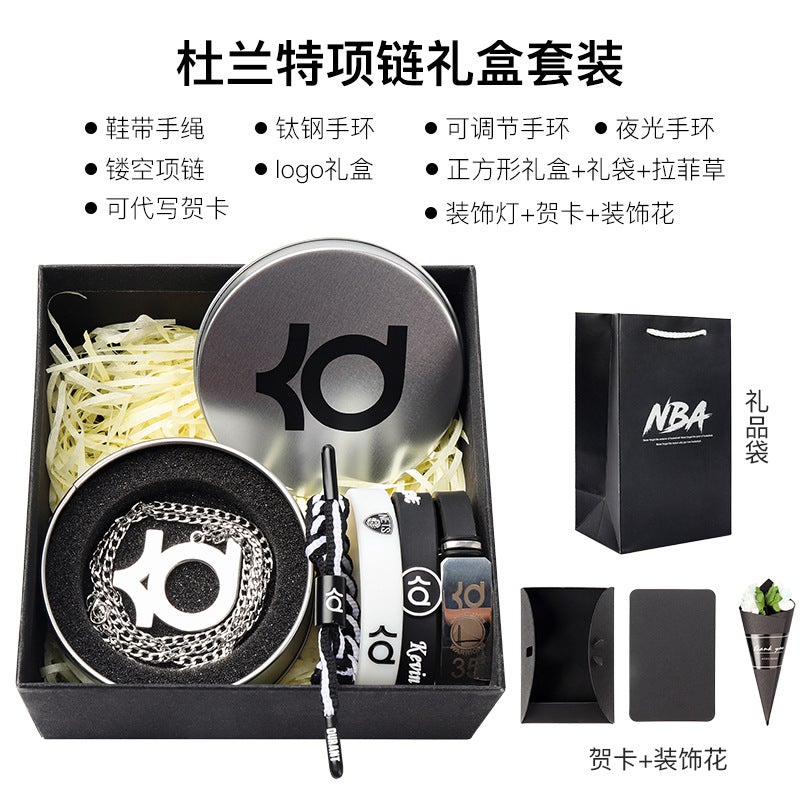 Generic Basketball bracelet Kobe James Owen Curry Harden luminous fans around birthday gifts to boys hand rope Durant Necklace Gift Box suit