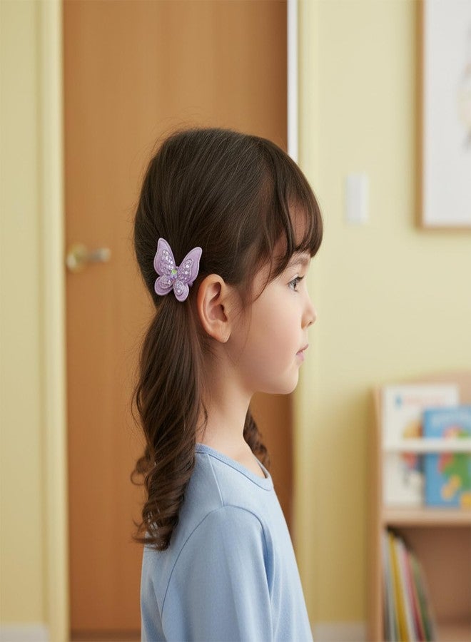 KARP 20 Pcs Butterfly Hair Ties for Girls - Colorful Elastic Ponytail Holders with Cute Glitter Butterfly Design - Soft and Durable Hair Accessories for Toddlers, Kids, and Teens (Hair Rubber Band (K2503)-Style -2) - Image 3