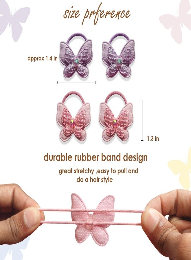 KARP 20 Pcs Butterfly Hair Ties for Girls - Colorful Elastic Ponytail Holders with Cute Glitter Butterfly Design - Soft and Durable Hair Accessories for Toddlers, Kids, and Teens (Hair Rubber Band (K2503)-Style -2) - Image 4