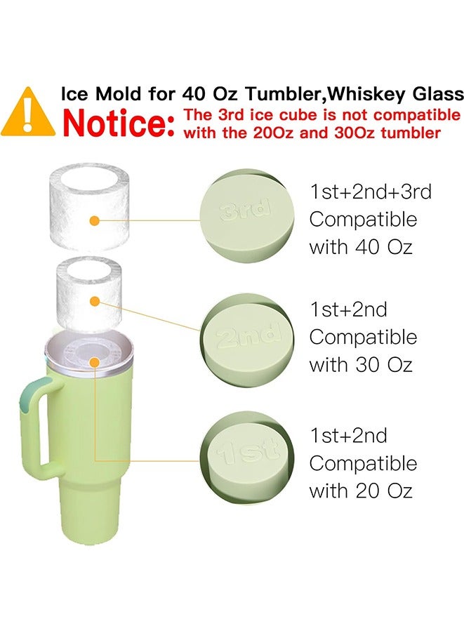 Ice Cube Tray for 40Oz Tumbler, 3 Pcs Silicone Hollow Cylinder Ice Mold with Lid and Bin for Freezer, Ice Drink, Juice,Compatible with 40Oz Tumbler (Yellow) - Image 5