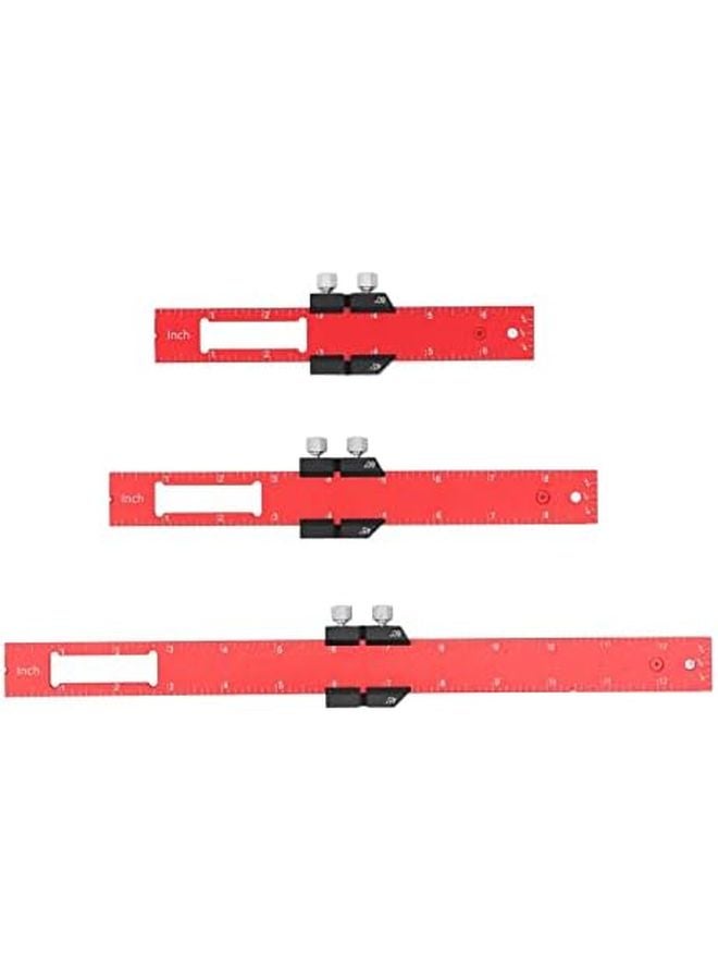 3Pcs Woodworking Ruler Set With Metal Slide T Type Scribing Tool - Image 1