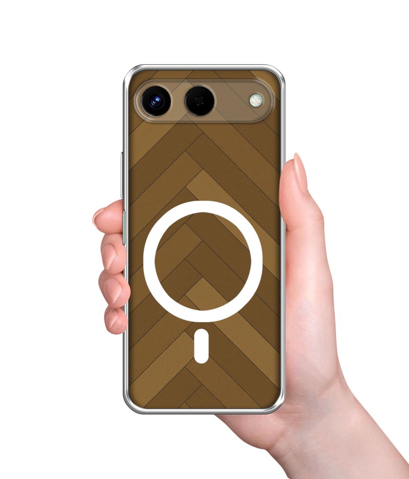 Casotec Case Cover for Tecno Spark Go 5G Wooden Herringbone MagSafe Ring Design (Not MagSafe Compatible) | UV Printed Soft TPU Shockproof Back Case for Tecno Spark Go 5G - Image 3