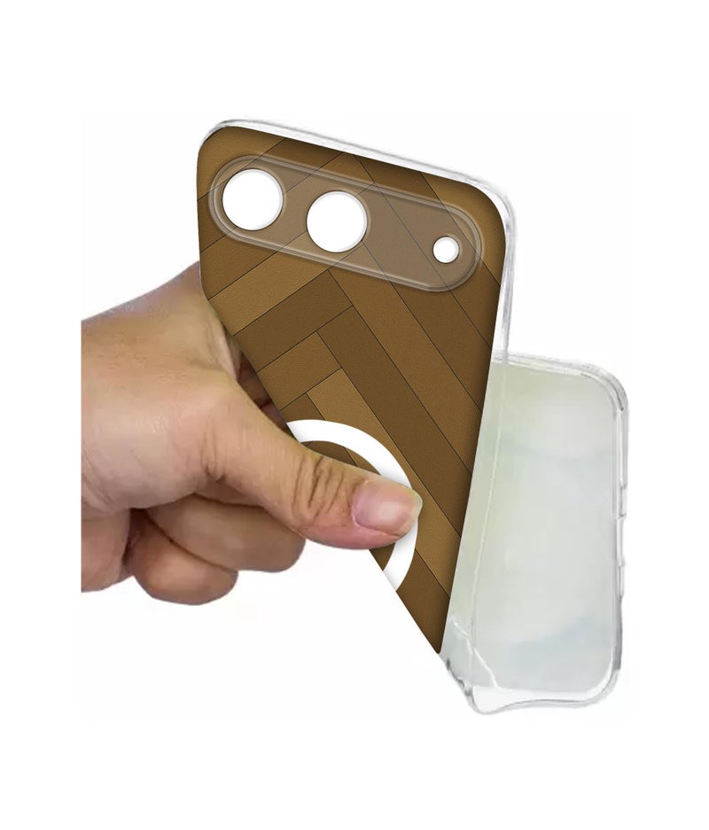 Casotec Case Cover for Tecno Spark Go 5G Wooden Herringbone MagSafe Ring Design (Not MagSafe Compatible) | UV Printed Soft TPU Shockproof Back Case for Tecno Spark Go 5G - Image 4