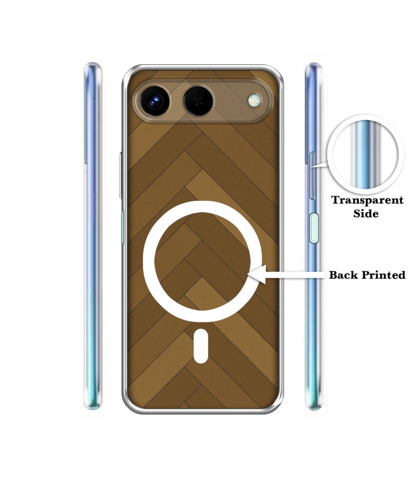 Casotec Case Cover for Tecno Spark Go 5G Wooden Herringbone MagSafe Ring Design (Not MagSafe Compatible) | UV Printed Soft TPU Shockproof Back Case for Tecno Spark Go 5G - Image 2