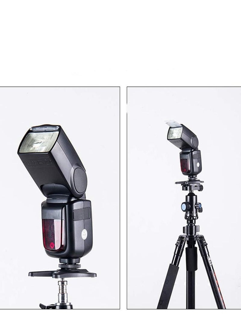 Y&D 3PCS Camera Flash Stand Speedlight Hot Shoe Mount Stand, with 1/4" Metal Tripod Thread for Speedlite Canon Nikon Sigma Pentax Olympus Panasonic Metz Nissin Yongnuo  - Image 4