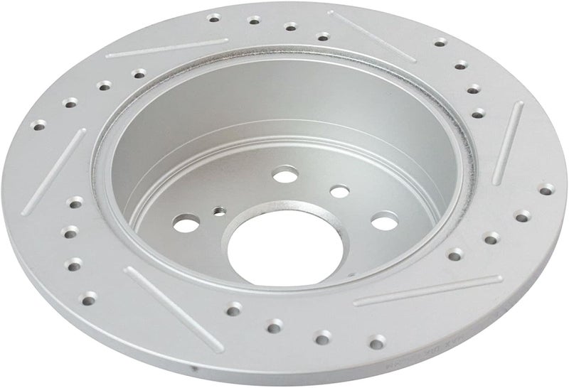 TRQ Rear Performance Brake Rotors Set Solid Premium G-Coated Cross Drilled & Slotted Compatible with 2013-2018 Lexus ES300h ES350 Toyota Avalon 2012-2017 Camry - Image 4